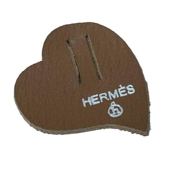 Auth HERMES - Brown Orange Red Leather Silk None Bag Charm - Picture 1 of 4